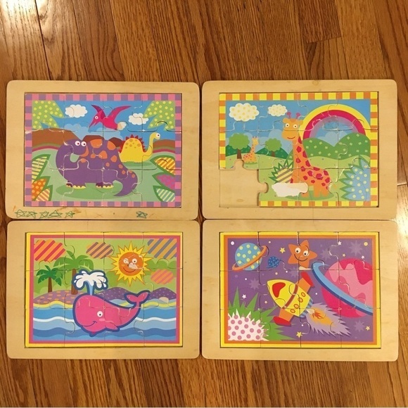 Creative Wood Wood Puzzle 4 Pack Wooden Puzzles Set - Picture 1 of 13